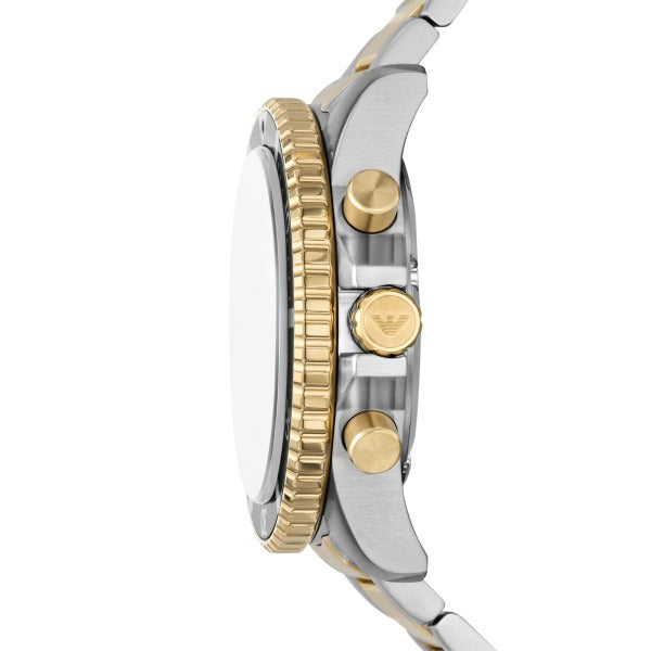 Emporio Armani World Explorer Chronograph Green Dial Two Tone Steel Strap Watch for Men - AR11695 Buy Now By Emporio Armani