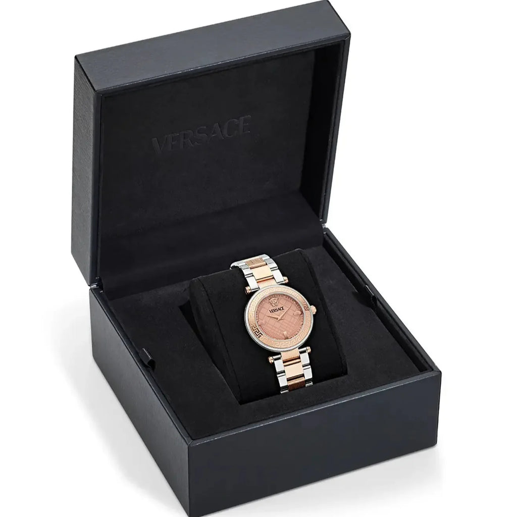 Versace Reve Analog Rose Gold Dial Two Tone Steel Strap Watch for Women - VE8B00424 Buy Now By Versace