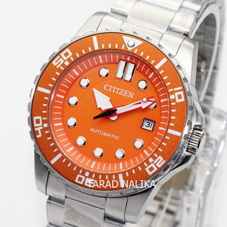 Citizen Mechanical Automatic Orange Dial Silver Steel Strap Watch for Men - NJ0128-80X Buy Now By Citizen