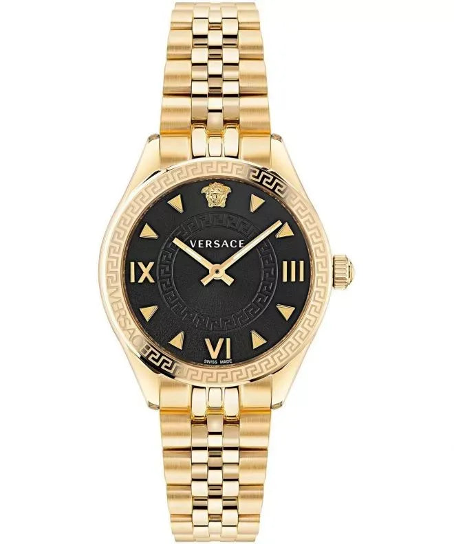 Versace Hellenyium Quartz Black Dial Gold Steel Strap Watch for Women - VE2S00622 Buy Now By Versace