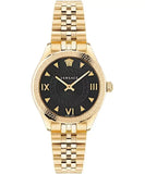 Versace Hellenyium Quartz Black Dial Gold Steel Strap Watch for Women - VE2S00622 Buy Now By Versace