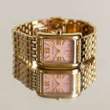 Tory Burch Eleanor Mother of Pearl Pink Dial Gold Steel Strap Watch for Women - TBW1077 Buy Now By Tory Burch