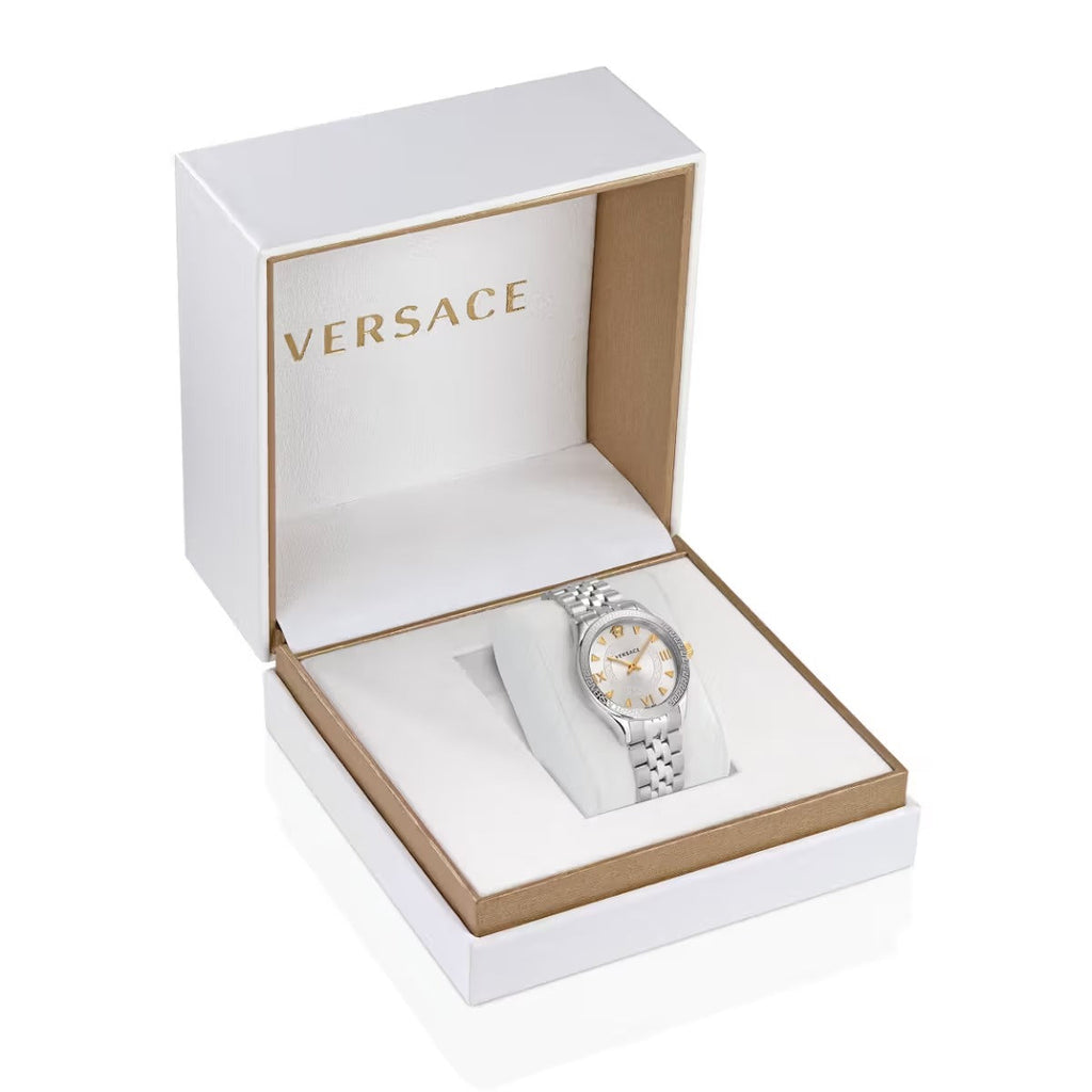 Versace Hellenyium Quartz Silver Dial Silver Steel Strap Watch for Women - VE2S00322 Buy Now By Versace