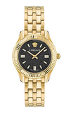 Versace V-Code Quartz Black Dial Gold Steel Strap Watch for Women - VE8I00724 Buy Now By Versace