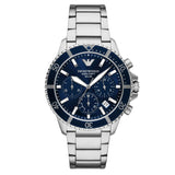 Emporio Armani World Explorer Chronograph Blue Dial Silver Steel Strap Watch for Men - AR11681 Buy Now By Emporio Armani