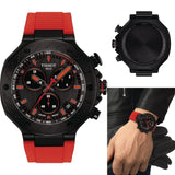 Tissot T Race Chronograph Black Dial Red Rubber Strap Watch for Men - T141.417.37.061.01 Buy Now By Tissot