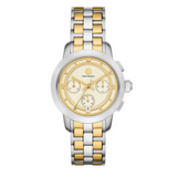 Tory Burch The Tory Chronograph White Dial Two Tone Steel Strap Watch for Women - TBW1052 Buy Now By Tory Burch
