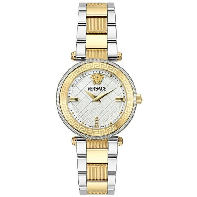Versace Reve Analog White Dial Two Tone Steel Strap Watch for Women - VE8B00724 Buy Now By Versace