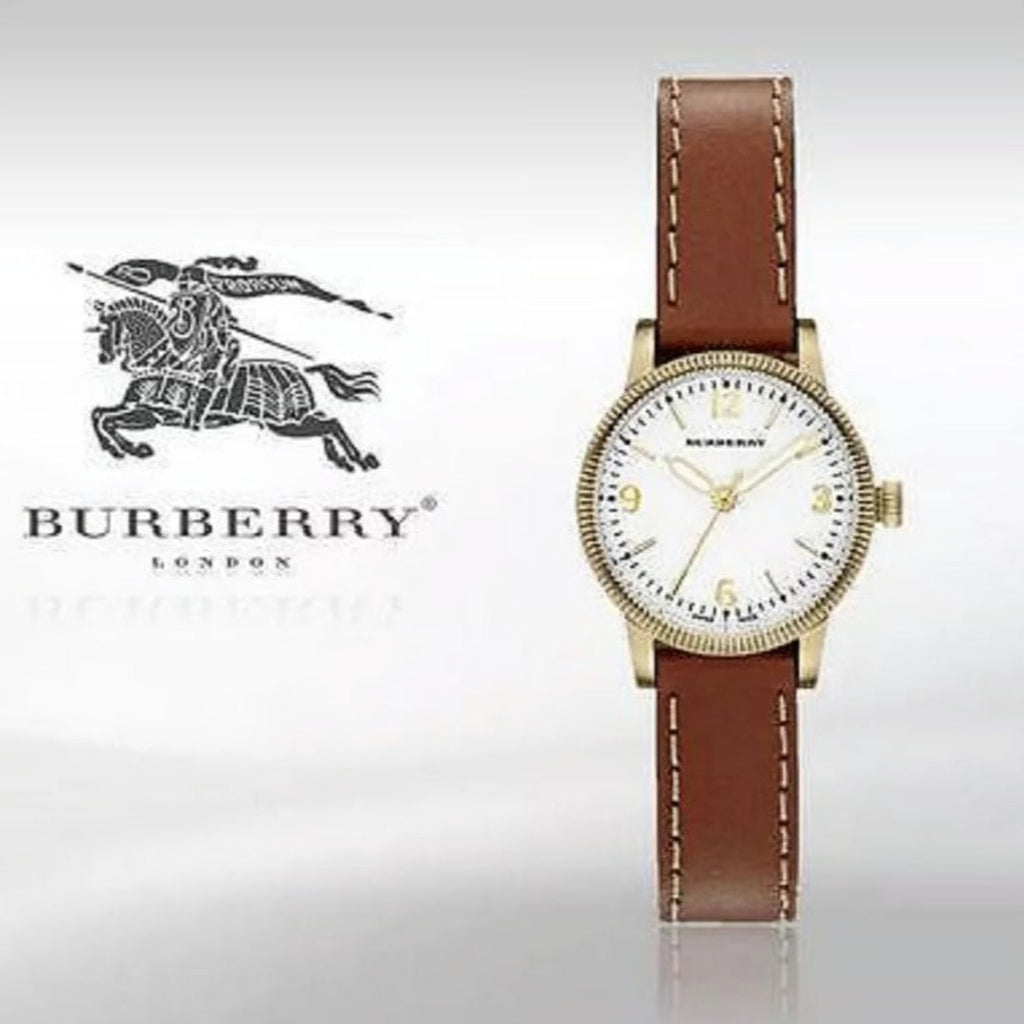 Burberry The Utilitarian White Dial Brown Leather Strap Watch for Women - BU7865 Buy Now By Burberry