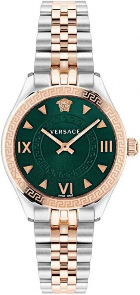 Versace Hellenyium Quartz Green Dial Two Tone Steel Strap Watch for Women - VE2S00422 Buy Now By Versace