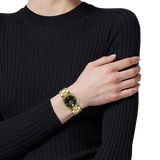 Versace Reve Analog Black Dial Gold Steel Strap Watch for Women - VE8B00624 Buy Now By Versace