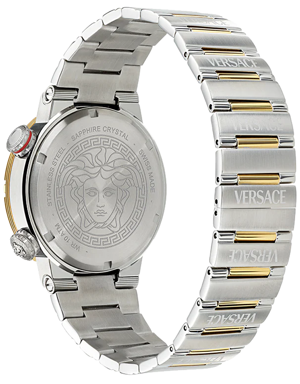 Versace Greca Logo Diver Quartz Green Dial Two Tone Steel Strap Watch for Men - VE8G00524 Buy Now By Versace