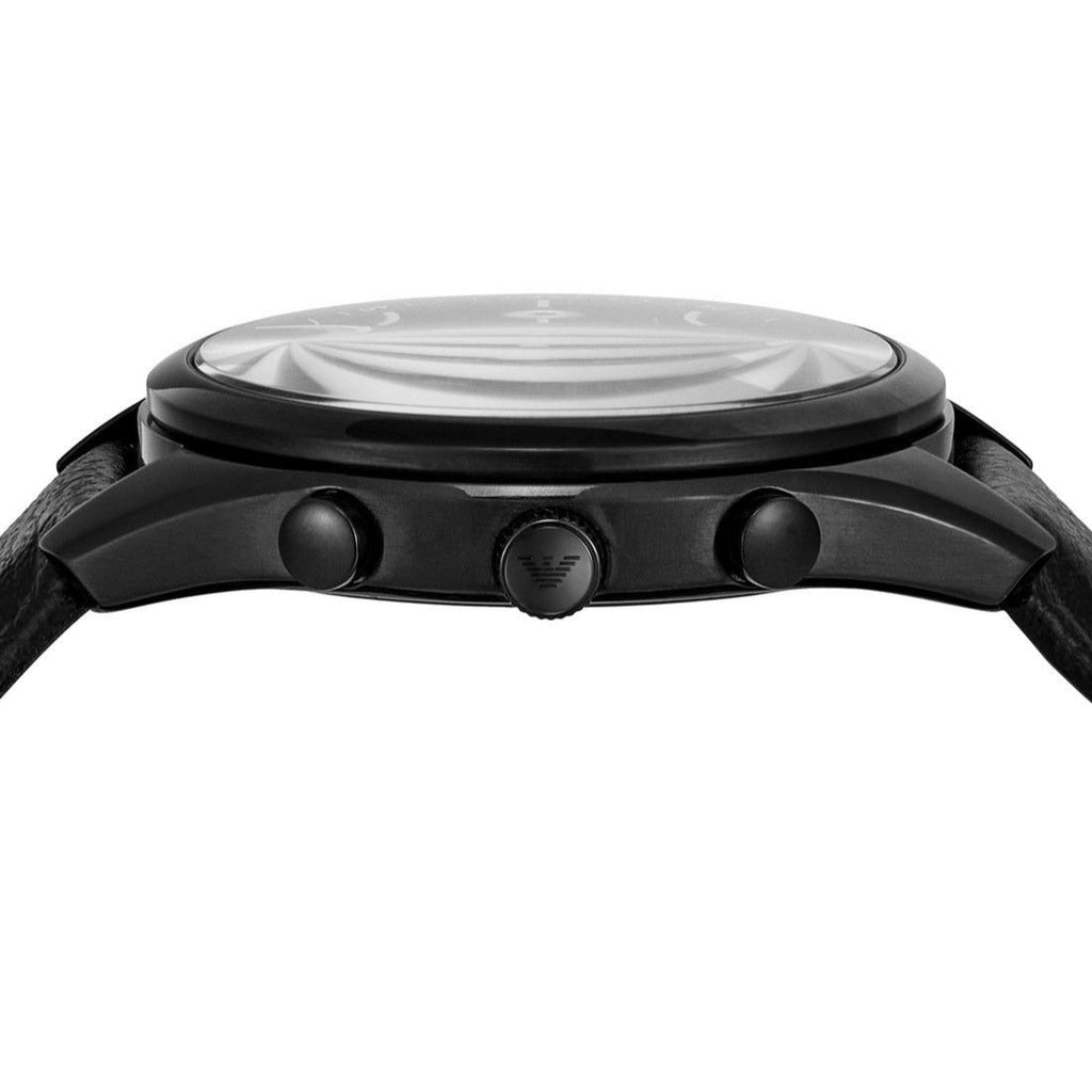 Emporio Armani Antonio Chronograph Black Dial Black Leather Strap Watch for Men - AR11583 Buy Now By Emporio Armani