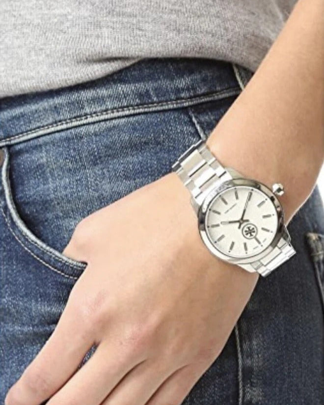 Tory Burch Collins White Dial Silver Steel Strap Watch for Women - TBW1301 Buy Now By Tory Burch