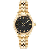 Versace Hellenyium Quartz Black Dial Gold Steel Strap Watch for Women - VE2S00622 Buy Now By Versace