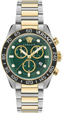 Versace Greca Dome Chronograph Green Dial Two Tone Steel Strap Watch for Men - VE6K00423 Buy Now By Versace