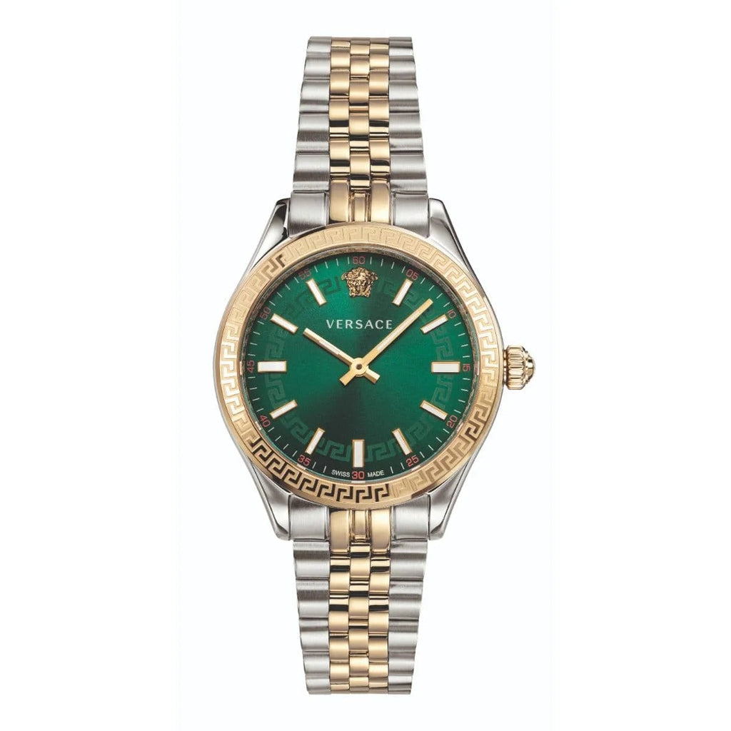 Versace Hellenyium Quartz Green Dial Two Tone Steel Strap Watch for Women - VEHU00420 Buy Now By Versace