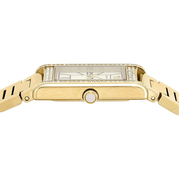 Emporio Armani Genni Crystals Mother of Pearl Dial Gold Steel Strap Watch for Women - AR11659 Buy Now By Emporio Armani