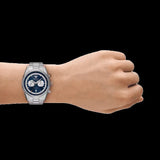 Emporio Armani Racer Chronograph Blue Dial Silver Steel Strap Watch for Men - AR11676 Buy Now By Emporio Armani