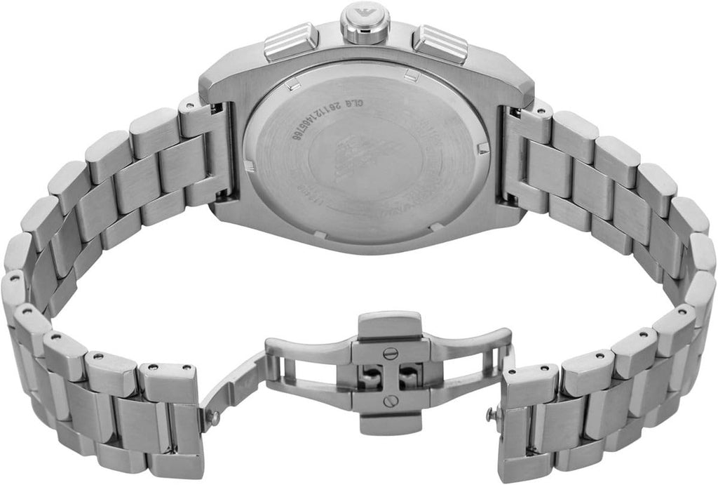 Emporio Armani Federico Chronograph Green Dial Silver Steel Strap Watch for Men - AR11640 Buy Now By Emporio Armani