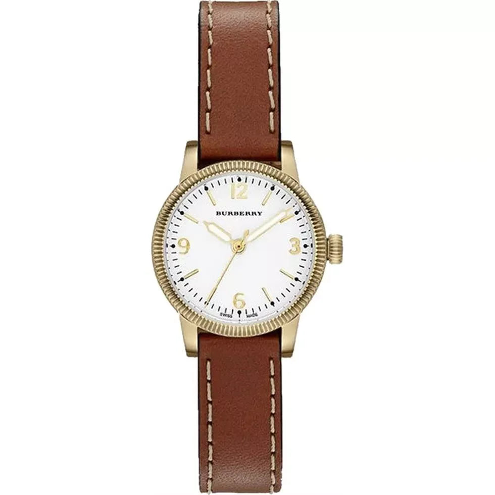 Burberry The Utilitarian White Dial Brown Leather Strap Watch for Women - BU7865 Buy Now By Burberry