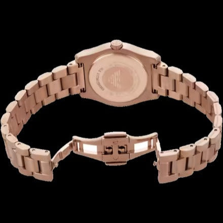 Emporio Armani Federica Analog Green Dial Rose Gold Steel Strap Watch for Women - AR11639 Buy Now By Emporio Armani