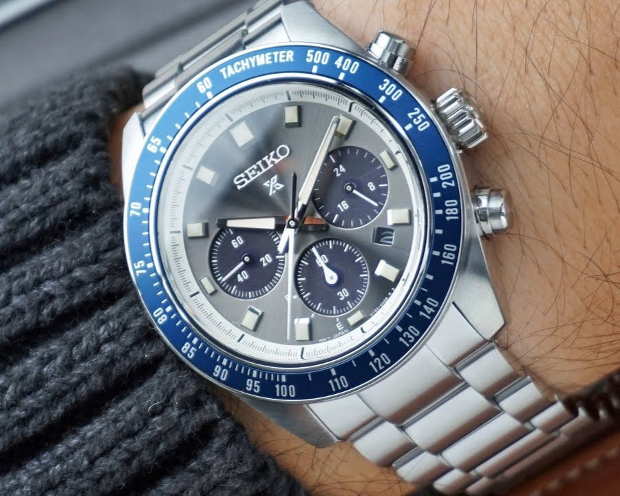 Seiko Prospex Speedtimer Solar Chronograph Grey Dial Silver Steel Strap Watch for Men - SSC939 Buy Now By Seiko