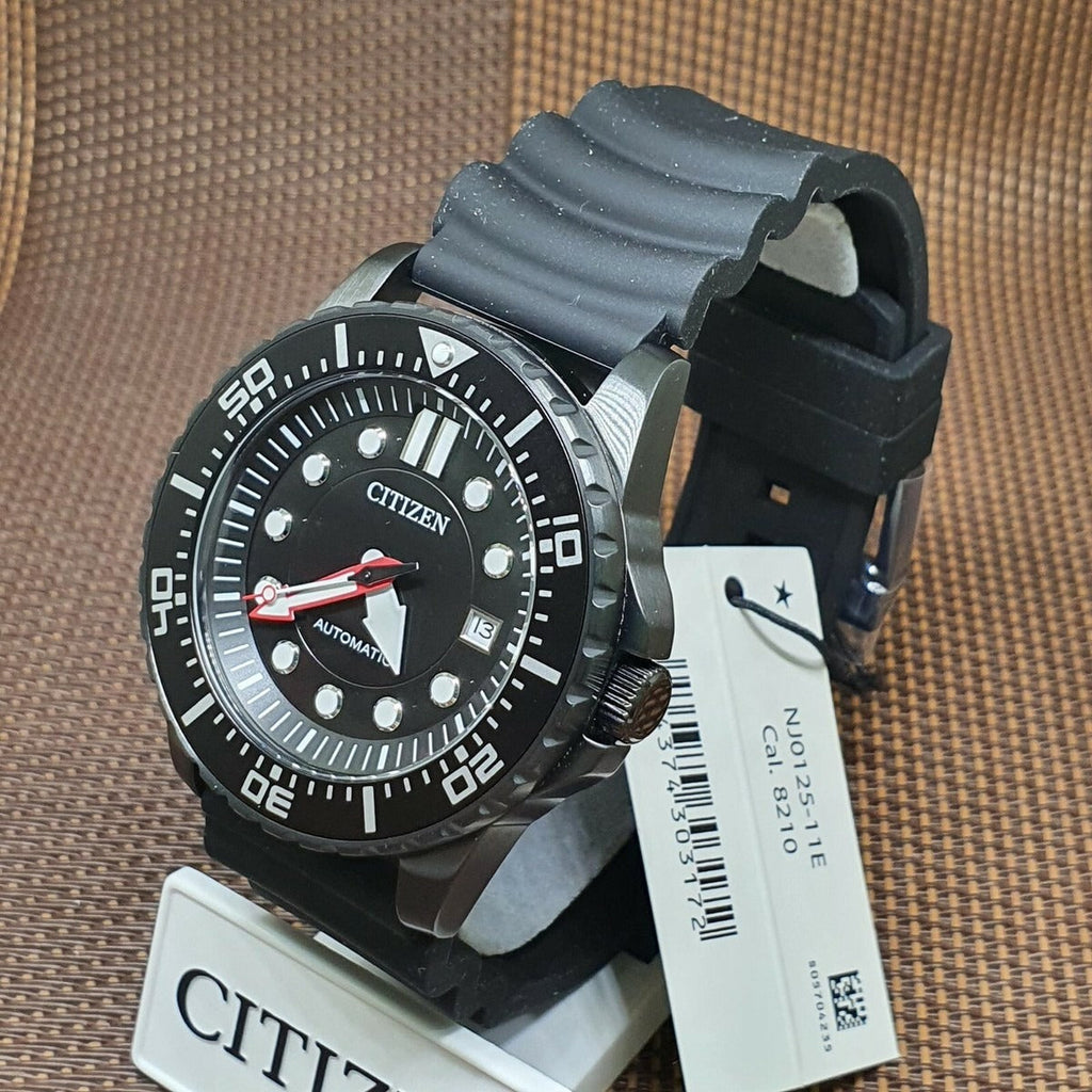 Citizen Mechanical Automatic Black Dial Black Rubber Strap Watch for Men - NJ0125-11E Buy Now By Citizen