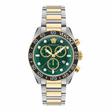 Versace Greca Dome Chronograph Green Dial Two Tone Steel Strap Watch for Men - VE6K00423 Buy Now By Versace