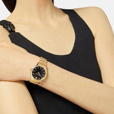 Versace Hellenyium Quartz Black Dial Gold Steel Strap Watch for Women - VE2S00622 Buy Now By Versace