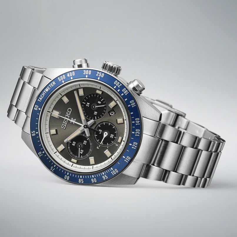 Seiko Prospex Speedtimer Solar Chronograph Grey Dial Silver Steel Strap Watch for Men - SSC939 Buy Now By Seiko