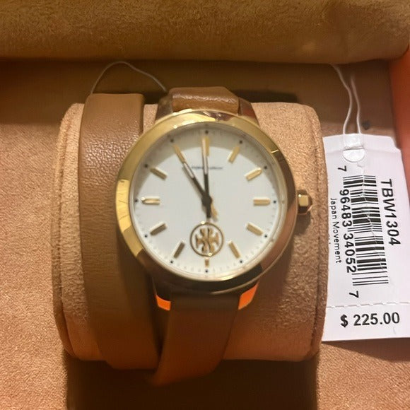 Tory Burch Collins Quartz White Dial Brown Leather Strap Watch for Women - TBW1304 Buy Now By Tory Burch