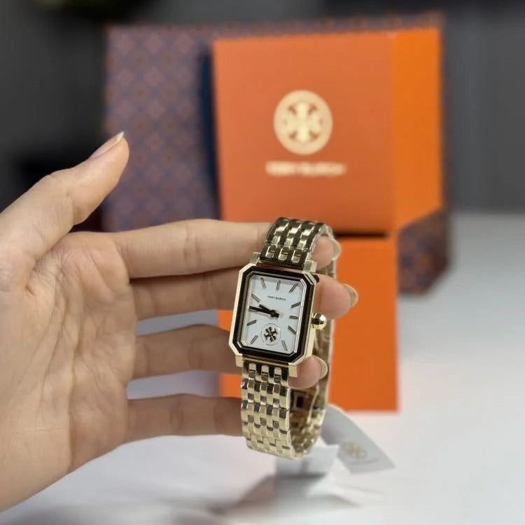 Tory Burch Robinson White Dial Gold Steel Strap Watch for Women - TBW1500 Buy Now By Tory Burch