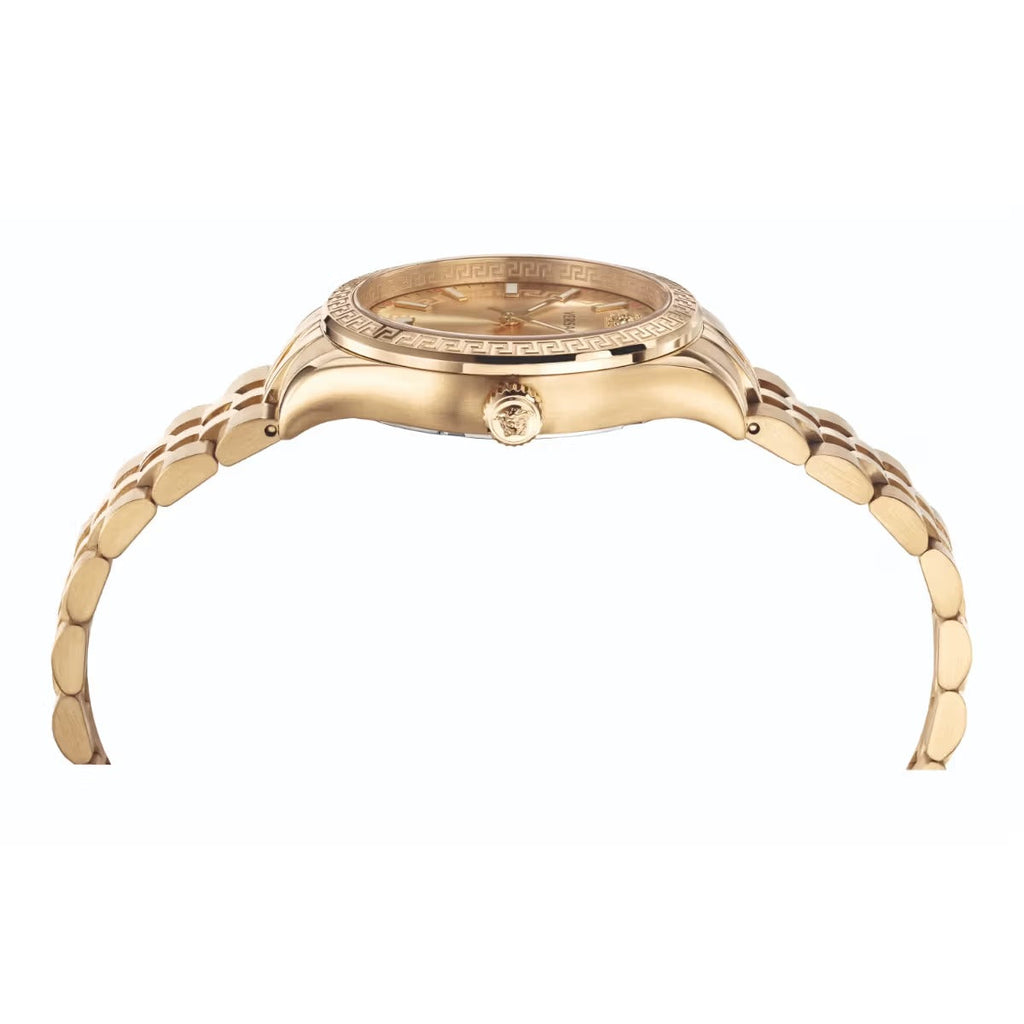 Versace Virtus Quartz Gold Dial Gold Steel Strap Watch for Women - VEHU00720 Buy Now By Versace