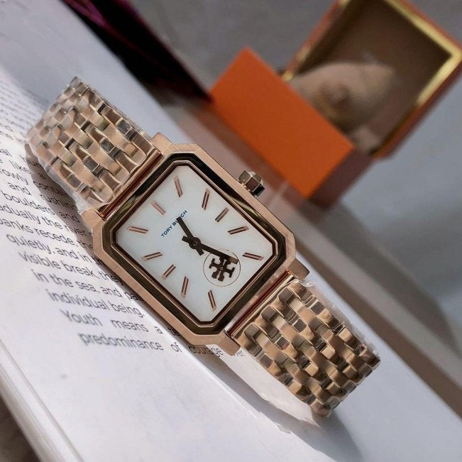 Tory Burch Robinson White Dial Rose Gold Steel Strap Watch for Women - TBW1502 Buy Now By Tory Burch