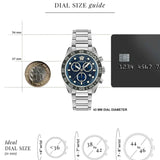 Versace Greca Dome Chronograph Blue Dial Silver Steel Strap Watch for Men - VE6K00323 Buy Now By Versace