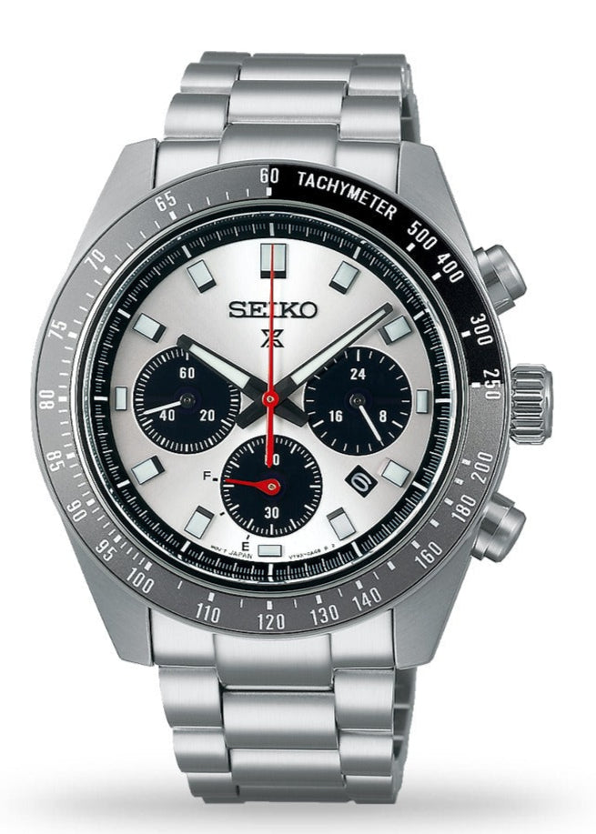 Seiko Prospex Speedtimer Solar Chronograph Silver Dial Silver Steel Strap Watch for Men - SSC911 Buy Now By Seiko