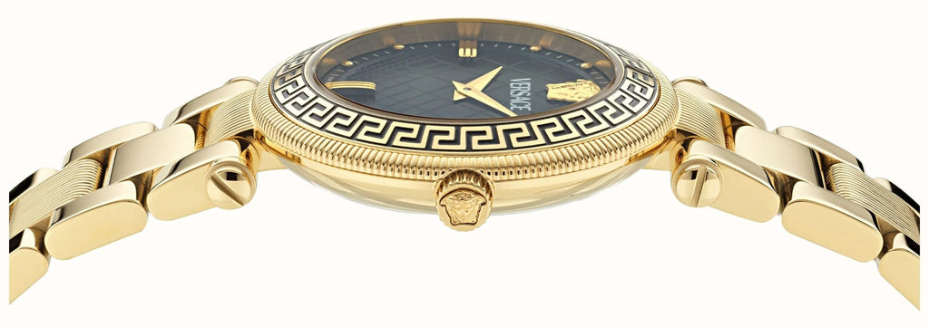 Versace Reve Analog Black Dial Gold Steel Strap Watch for Women - VE8B00624 Buy Now By Versace
