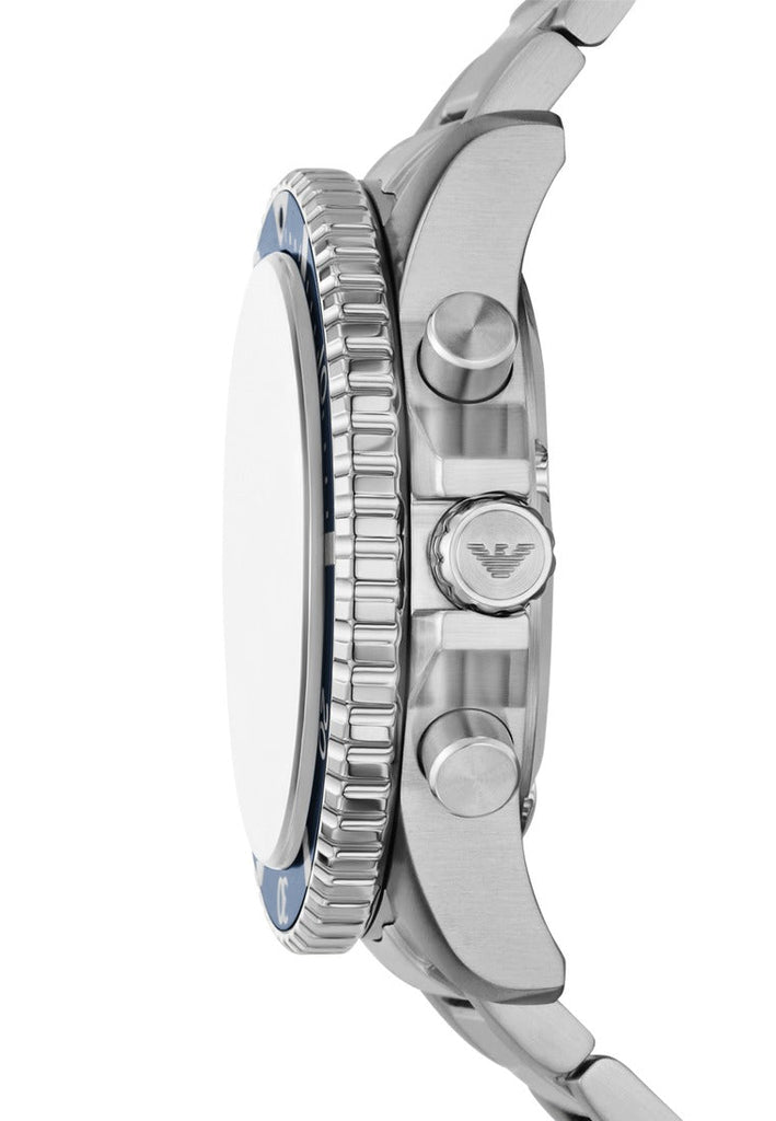 Emporio Armani World Explorer Chronograph Blue Dial Silver Steel Strap Watch for Men - AR11681 Buy Now By Emporio Armani