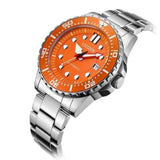 Citizen Mechanical Automatic Orange Dial Silver Steel Strap Watch for Men - NJ0128-80X Buy Now By Citizen