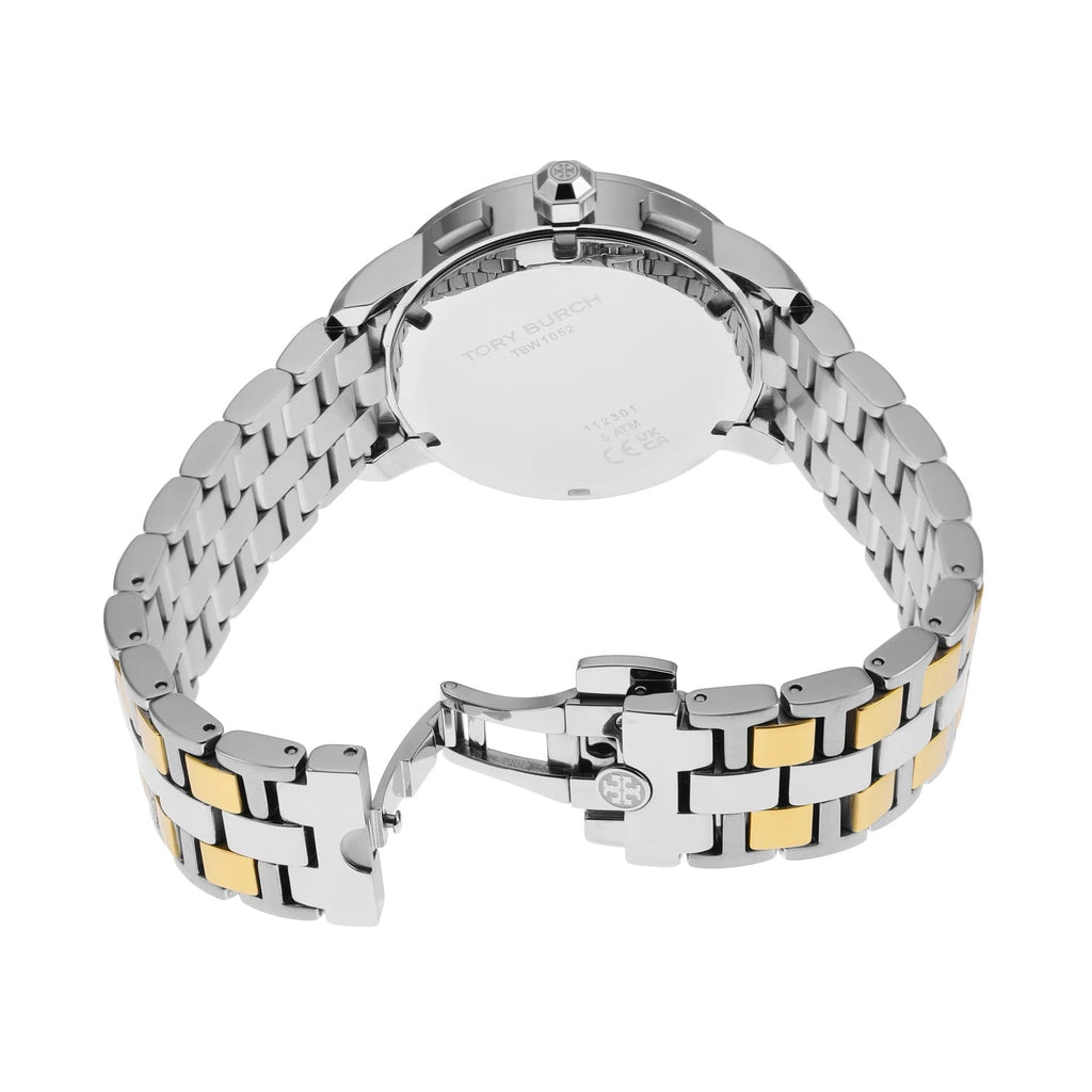 Tory Burch The Tory Chronograph White Dial Two Tone Steel Strap Watch for Women - TBW1052 Buy Now By Tory Burch