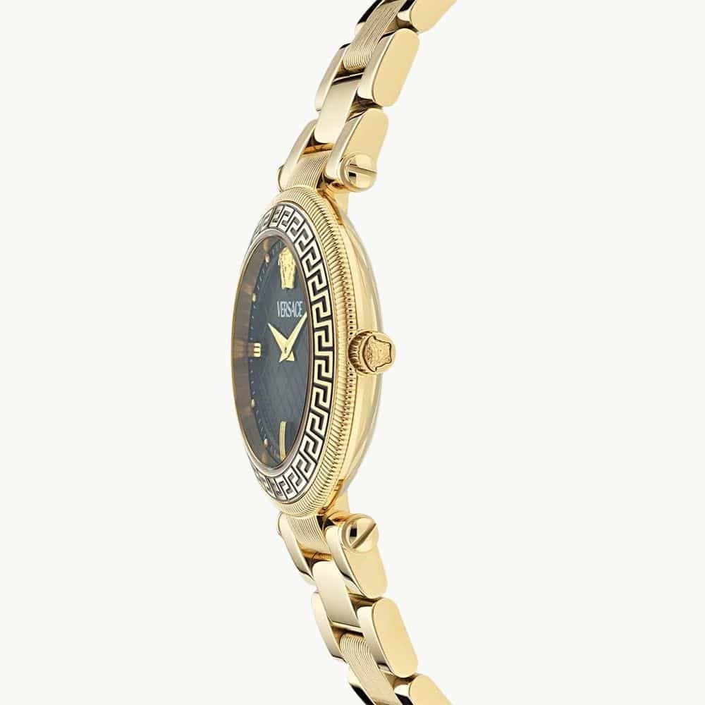 Versace Reve Analog Black Dial Gold Steel Strap Watch for Women - VE8B00624 Buy Now By Versace