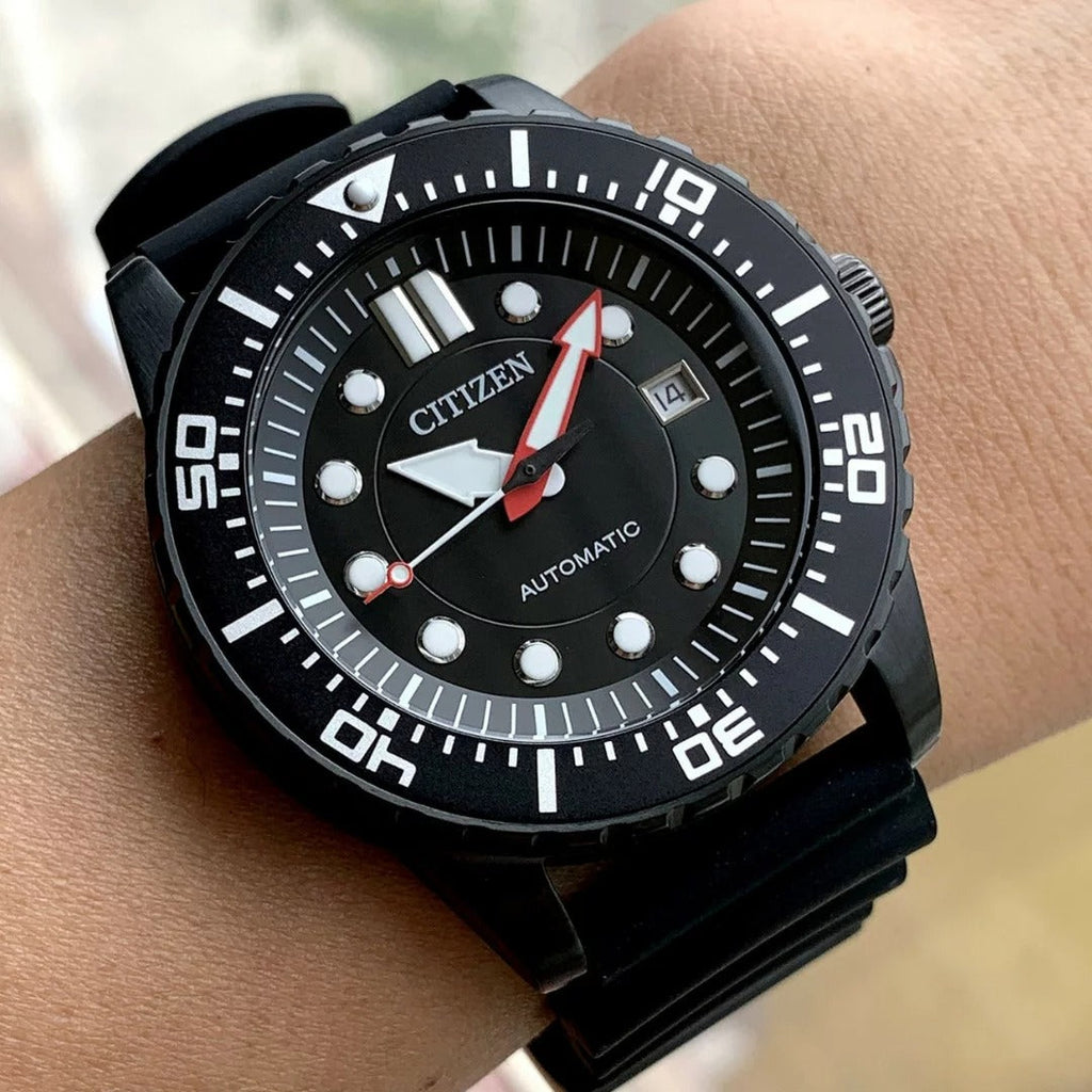 Citizen Mechanical Automatic Black Dial Black Rubber Strap Watch for Men - NJ0125-11E Buy Now By Citizen