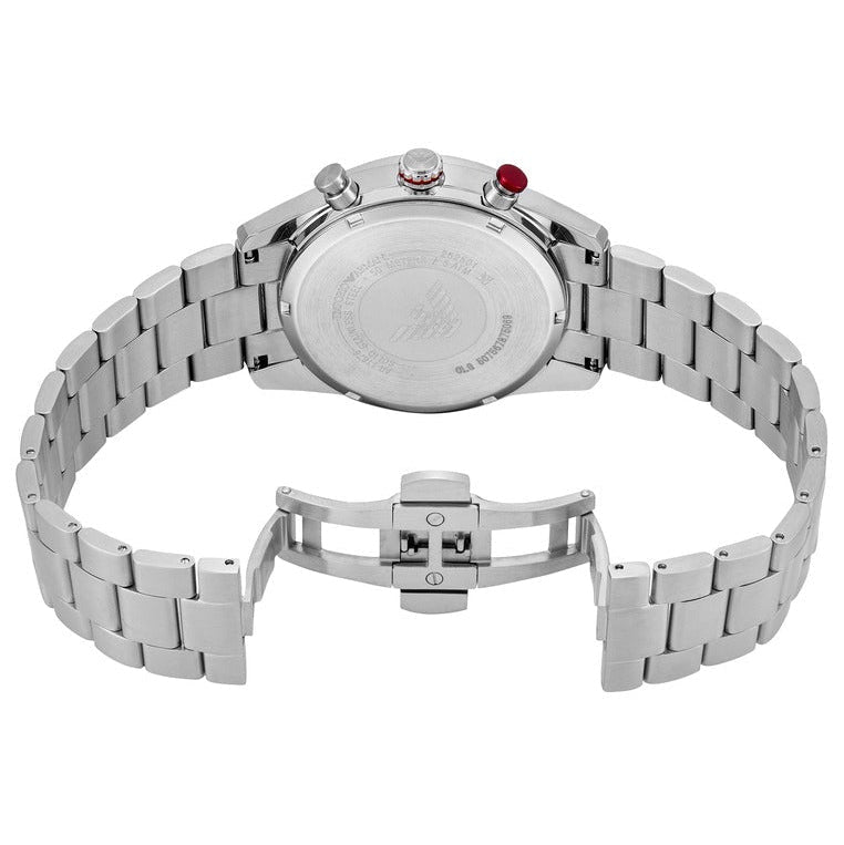 Emporio Armani Racer Chronograph Blue Dial Silver Steel Strap Watch for Men - AR11676 Buy Now By Emporio Armani