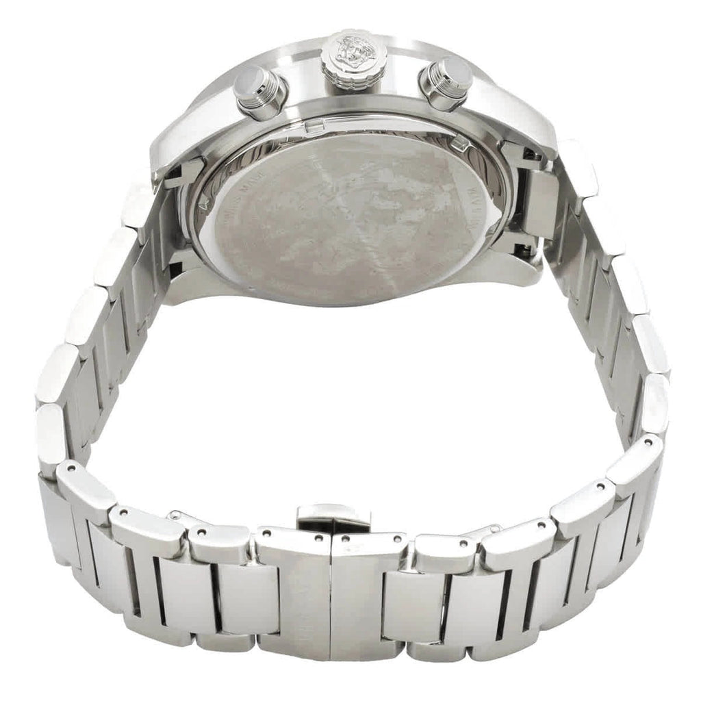 Versace Greca Dome Chronograph Blue Dial Silver Steel Strap Watch for Men - VE6K00323 Buy Now By Versace
