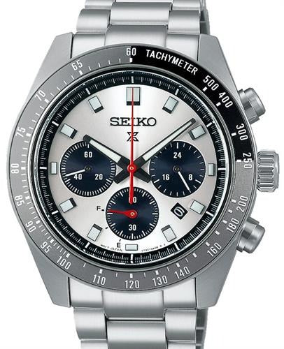 Seiko Prospex Speedtimer Solar Chronograph Silver Dial Silver Steel Strap Watch for Men - SSC911 Buy Now By Seiko
