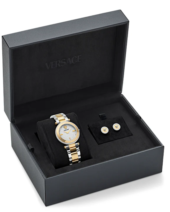 Versace Reve Analog White Dial Two Tone Steel Strap Watch for Women - VE8B00724 Buy Now By Versace