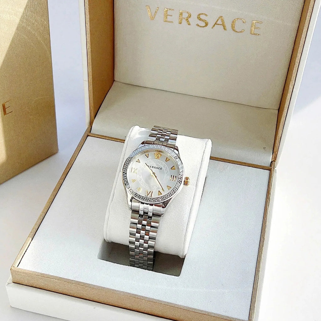 Versace Hellenyium Quartz Silver Dial Silver Steel Strap Watch for Women - VE2S00322 Buy Now By Versace