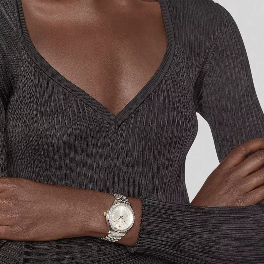 Versace Hellenyium Quartz White Dial Silver Steel Strap Watch for Women - VEHU00320 Buy Now By Versace