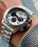 Seiko Prospex Speedtimer Solar Chronograph Silver Dial Silver Steel Strap Watch for Men - SSC911